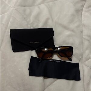 Dolce & Gabbana Black Sunglasses with Brown Lenses